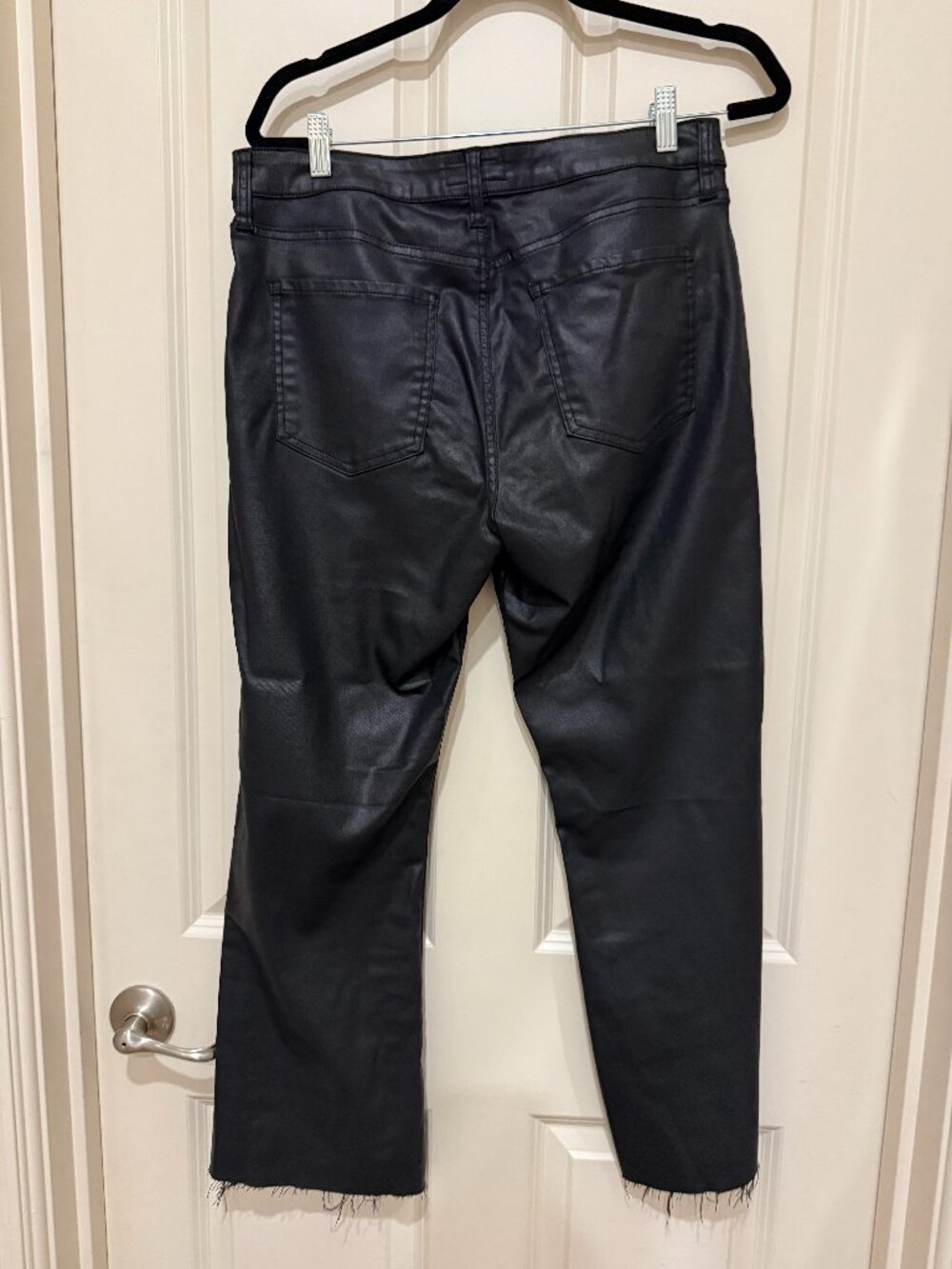 Black Coated Jeans by Kut from the Kloth Size 12, Raw Hem